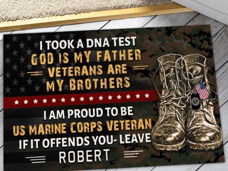 Veteran door mat with your name - Veterans are my brothers Marine Corps Discount