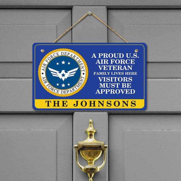 Door sign - A proud veteran family Air force Online