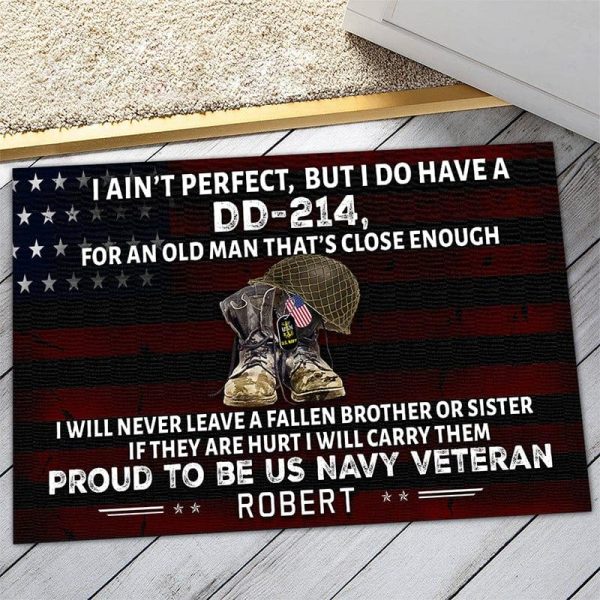 Veteran door mat with your name - Ammunition Navy For Sale