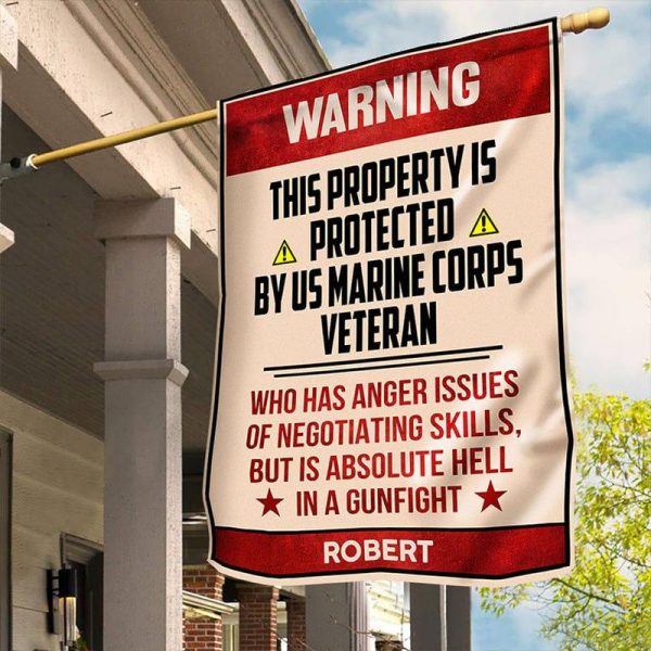 Veteran Flag - Warning Marine corps Sale