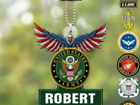 American Eagle - Gift for Veteran - Personalised Car Ornament on Sale