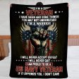 Veteran blanket - Warrioir power Navy Fashion