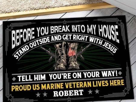 Veteran door mat with your name - Don t attack me Marine Corps Hot on Sale