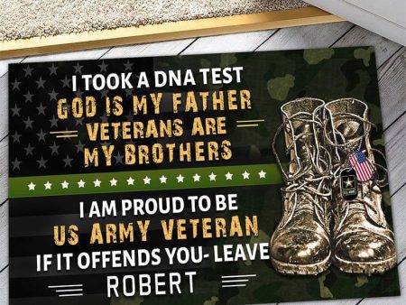 Veteran door mat with your name - Veterans are my brothers Army For Cheap