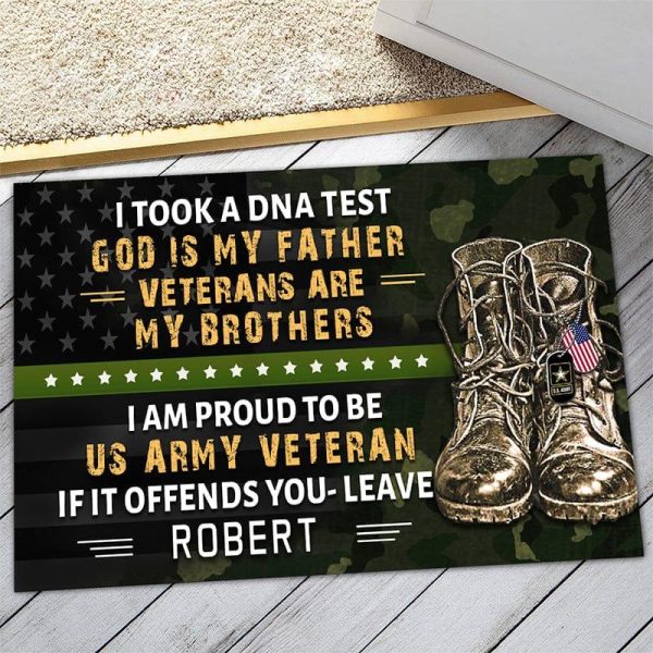 Veteran door mat with your name - Veterans are my brothers Army For Cheap