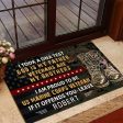 Veteran door mat with your name - Veterans are my brothers Marine Corps Discount