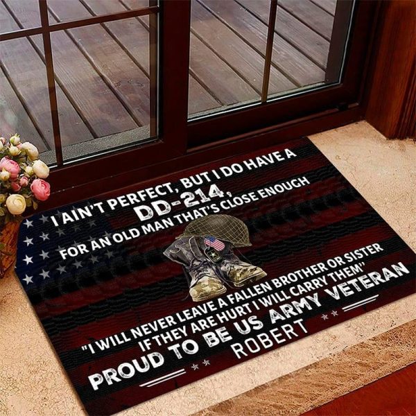 Veteran door mat with your name - Ammunition Army Online now