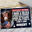 Veteran door mat with your name - I served my country Navy Discount