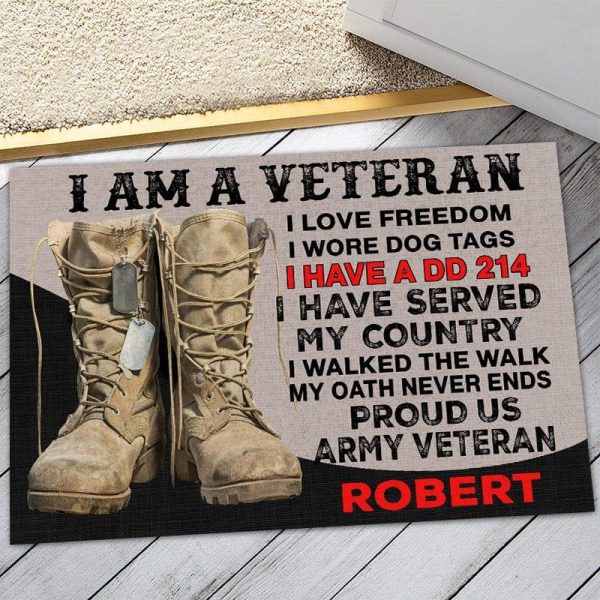 Veteran door mat with your name - Veteran s charter Online Sale