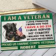 Veteran door mat with your name - I m a patriot Marine Corps Discount