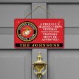 Door sign - A proud veteran family Marine corps Fashion