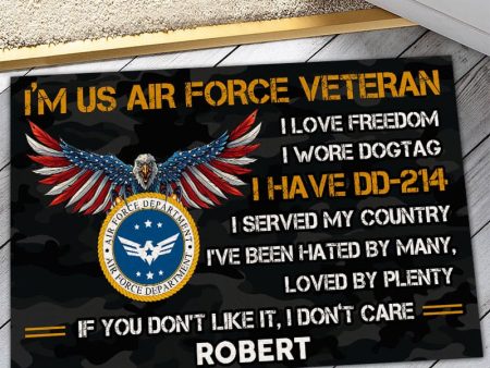 Veteran door mat with your name - USA Eagle Air Force Discount