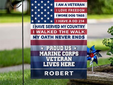 Veteran Flag - I love Freedom Marine corps Online Hot Sale