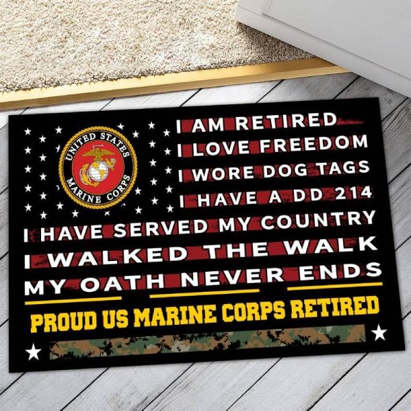 Veteran door mat with your name - Pride Marine Corps Online now