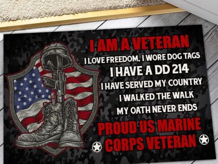 Veteran door mat with your name - I m brave Marine Corps Online Hot Sale