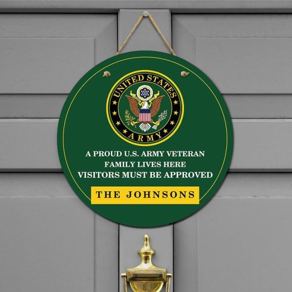 Door sign - A proud veteran family Army Online Sale