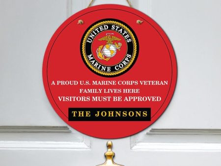 Door sign - A proud veteran family Marine corps Fashion