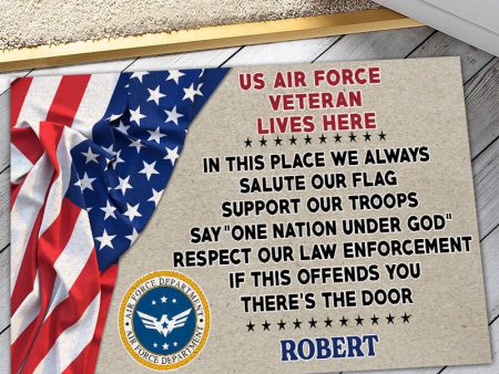 Veteran door mat with your name - One national under God Air Force For Cheap