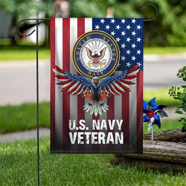 Veteran Flag - The eagle protects the house Navy For Sale