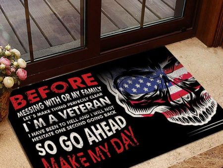 Veteran door mat - I m fearless Sale