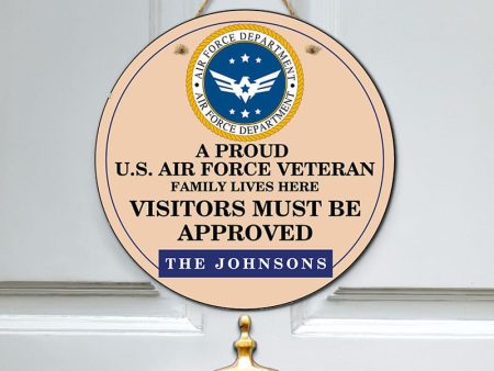 Door sign - Veteran family lives here Air force For Cheap