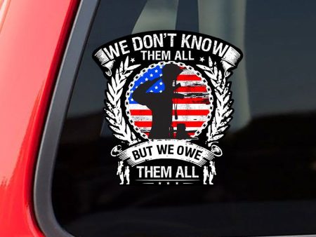 Veteran Stickers - We Owe Them All For Sale