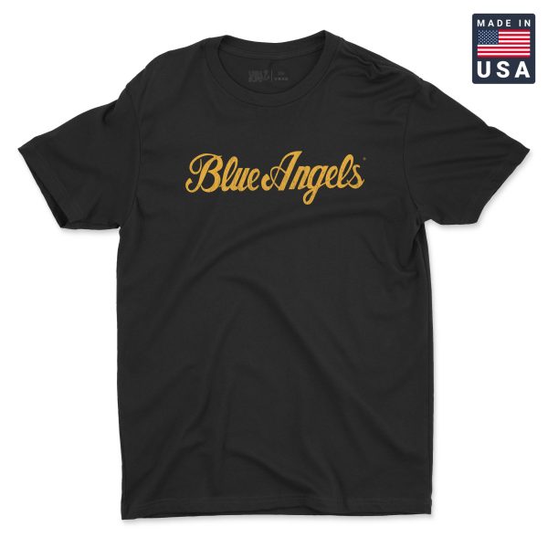 Blue Angels Script Men s T-Shirt For Discount