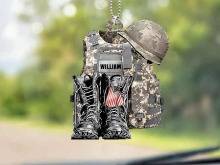 Military Boots - Gift for Veteran - Personalised Car Ornament For Cheap