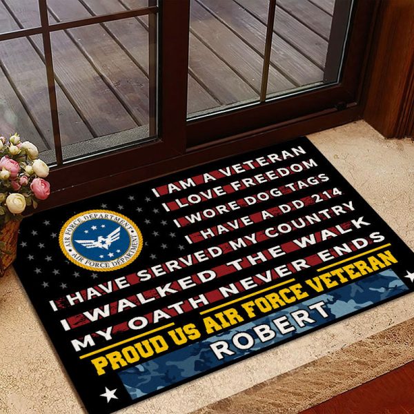 Veteran door mat with your name - Pride Air Force For Discount