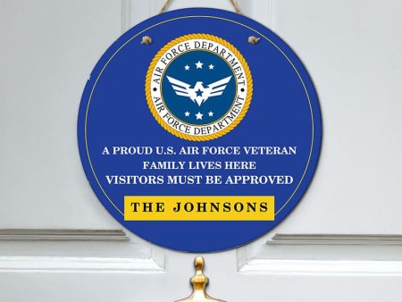 Door sign - A proud veteran family Air force Online