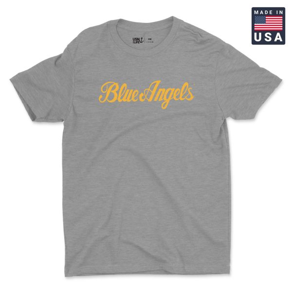 Blue Angels Script Men s T-Shirt For Discount