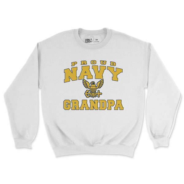 Proud Navy Grandpa Men s Sweatshirt For Cheap