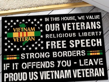 Vietnam veteran door mat with your name - Strong borders Online