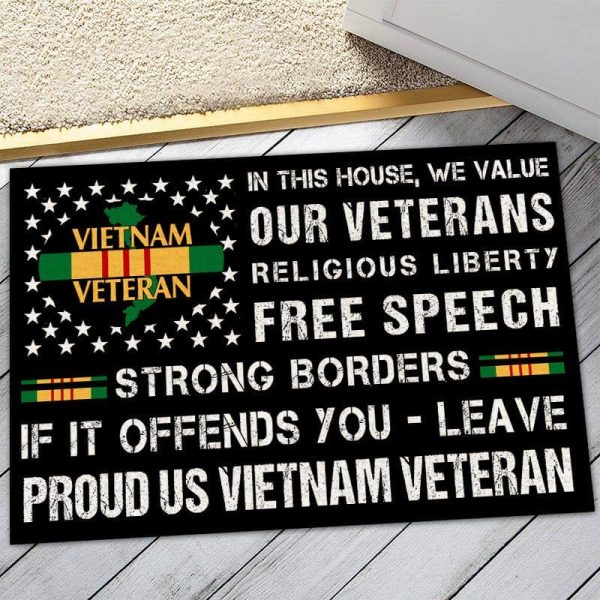 Vietnam veteran door mat with your name - Strong borders Online