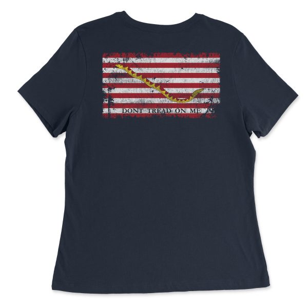 Vintage First Navy Jack Flag Women s Relaxed Jersey T-Shirt Hot on Sale