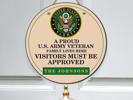 Door sign - Veteran family lives here Army Fashion