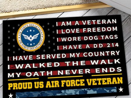 Veteran door mat with your name - Pride Air Force For Discount