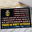 Veteran door mat with your name - Pride Navy For Discount