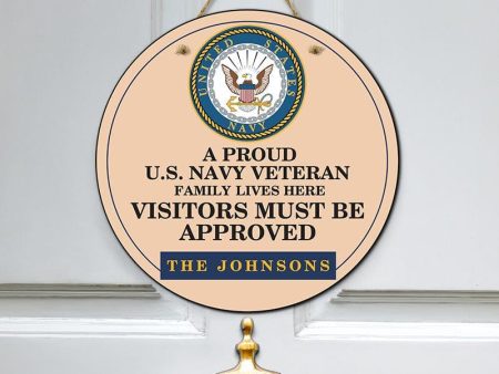 Door sign - Veteran family lives here Navy Supply