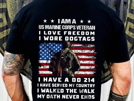 Veteran who loves freedom - T-Shirt Marine Corps For Sale